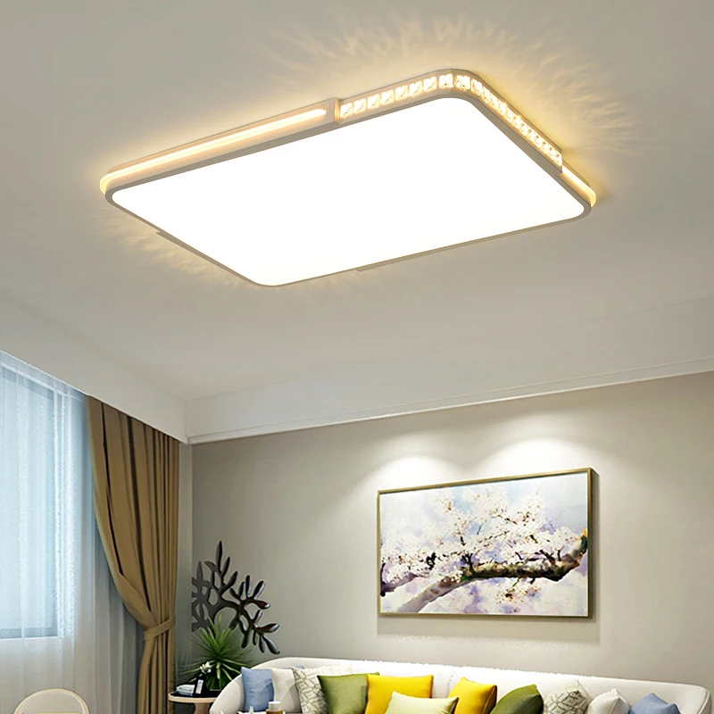 LED crystal ceiling lights Flat panel lamp Remote dimming Modern living room bedroom lights indoor home fixtures free shipping LED crystal ceiling lights Flat panel lamp Remote dimming Modern living room bedroom lights indoor home fixtures free shipping