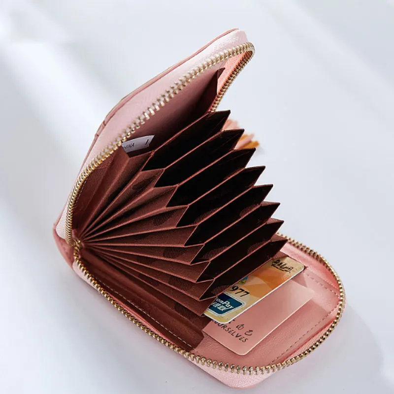 

High Quality Women's Wallet Leather Visiting Cards Credit Card Holder Case Wallet Business Card Package Female Purse Clutch