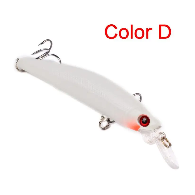 AT 1Pc WHITE artificial bait 10.5cm PVC and Stainless Steel bait for