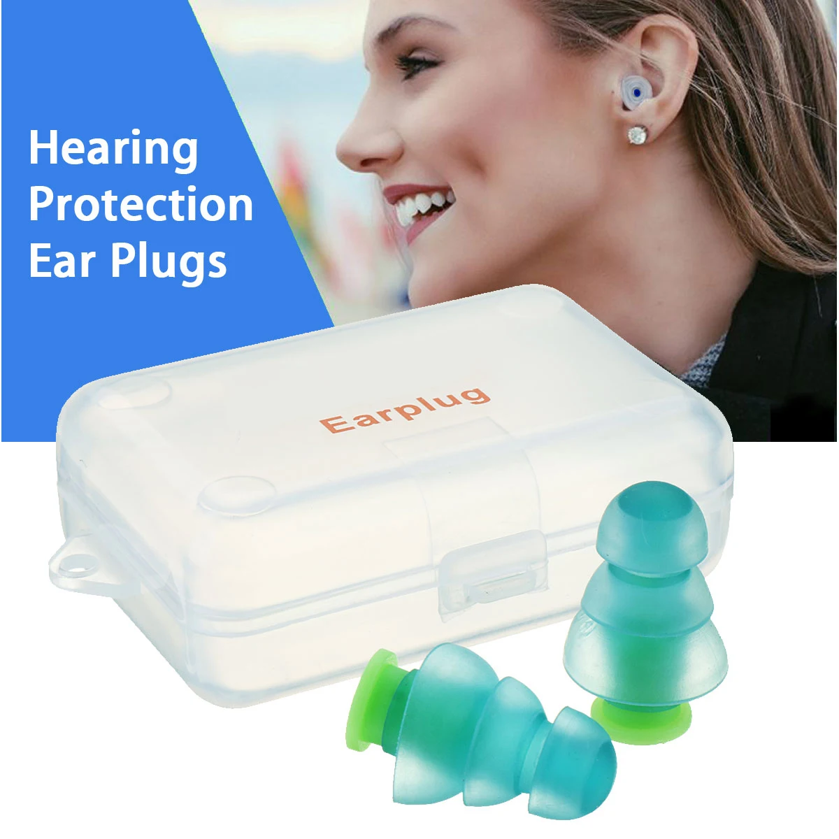 Safurance 1 Pair Noise Cancelling Hearing Protection Earplugs For Concerts Musician Motorcycles Reusable Silicone Ear plugs