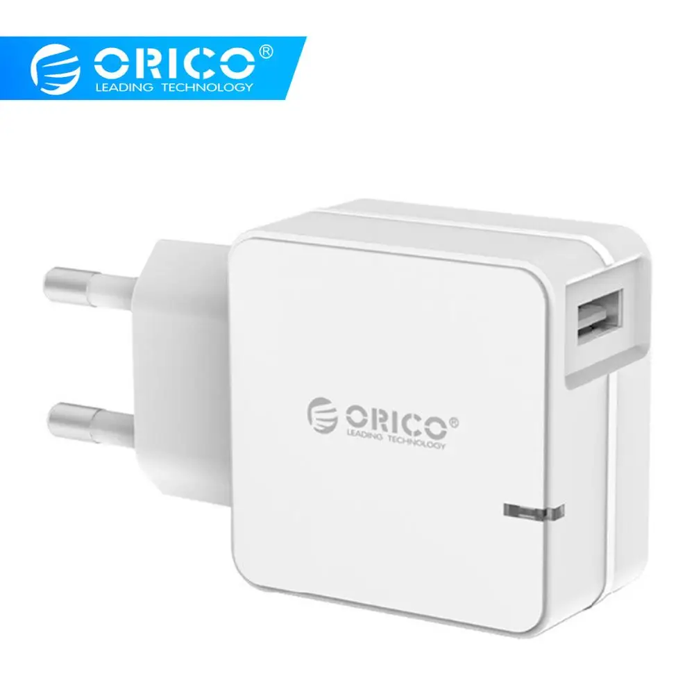 USB быстрое зарядное устройство ORICO QCW-1U 1 порт QC2.0 5V2.4A 9V2A 12V1.5A настольный адаптер для