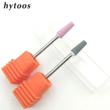 HYTOOS Pink Corundum Nail Drill Bit 3/32″ Rotary Ceramic Stone Burr Manicure Bits Electric Drill Accessories Nail Mills Tool