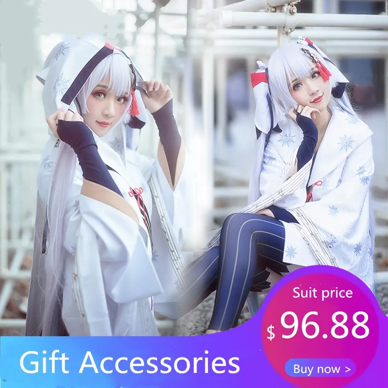 

Anime Vocaloid Snow MIKU Yuki Witch Kagura ver. Kimono Uniform Christmas Halloween Role Play cosplay costumes free shipping