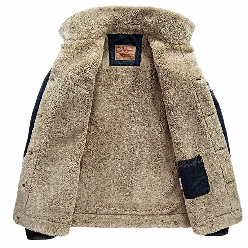 M-6XL, мужская куртка и пальто, брендовая одежда, джинсовая куртка, модная мужская джинсовая куртка, Толстая теплая зимняя верхняя одежда, мужская уличная одежда YF056