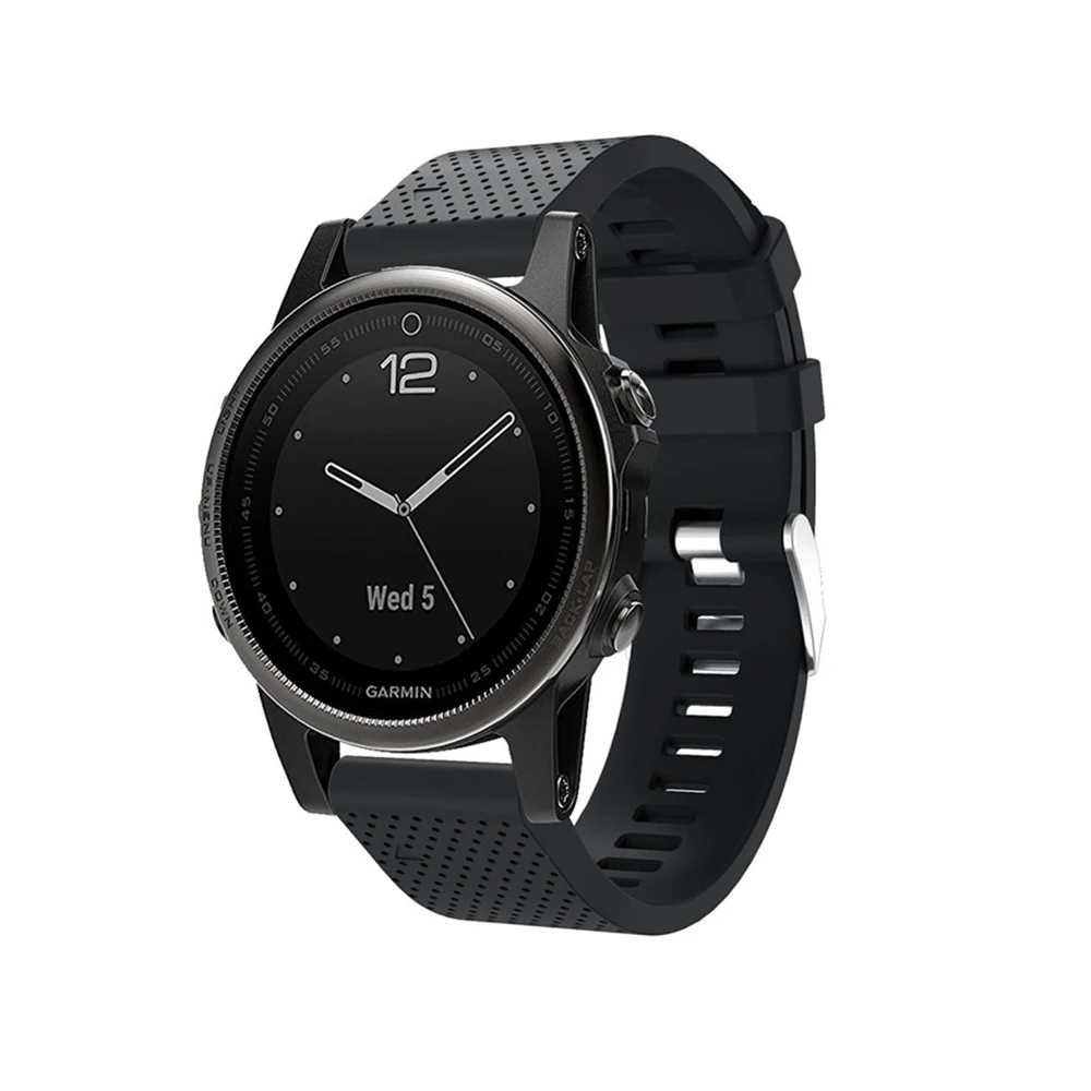 Мягкий ремешок для наручных часов браслет Garmin Fenix 5 5S сменный силиконовый 5x Plus