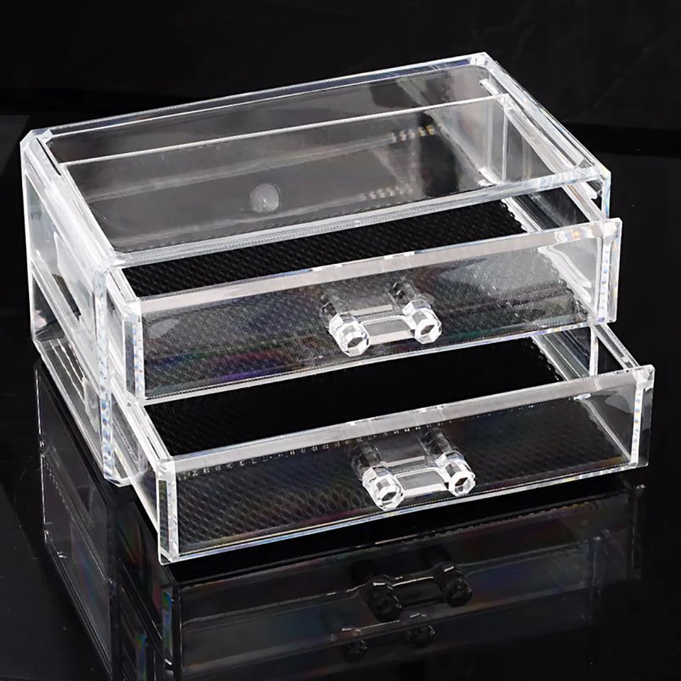  Transparent Acrylic Drawer Cosmetics Storage Box Storage Box Skin Care Products Grid Shelf Dressing