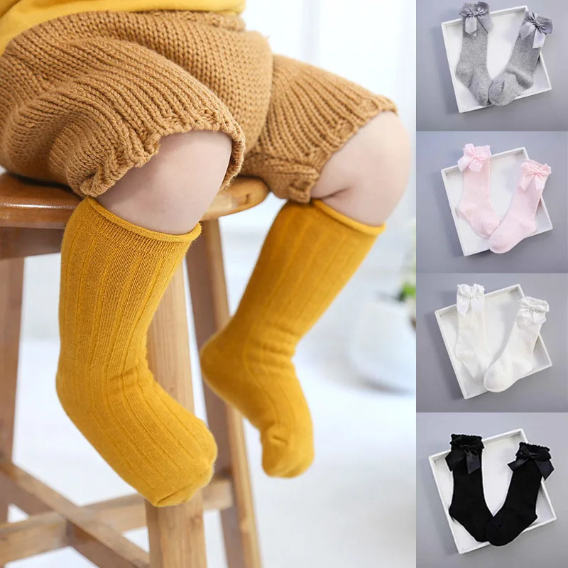 Носки детские в полоску с бантом до колена|girls socks knee high|girls kneegirls |