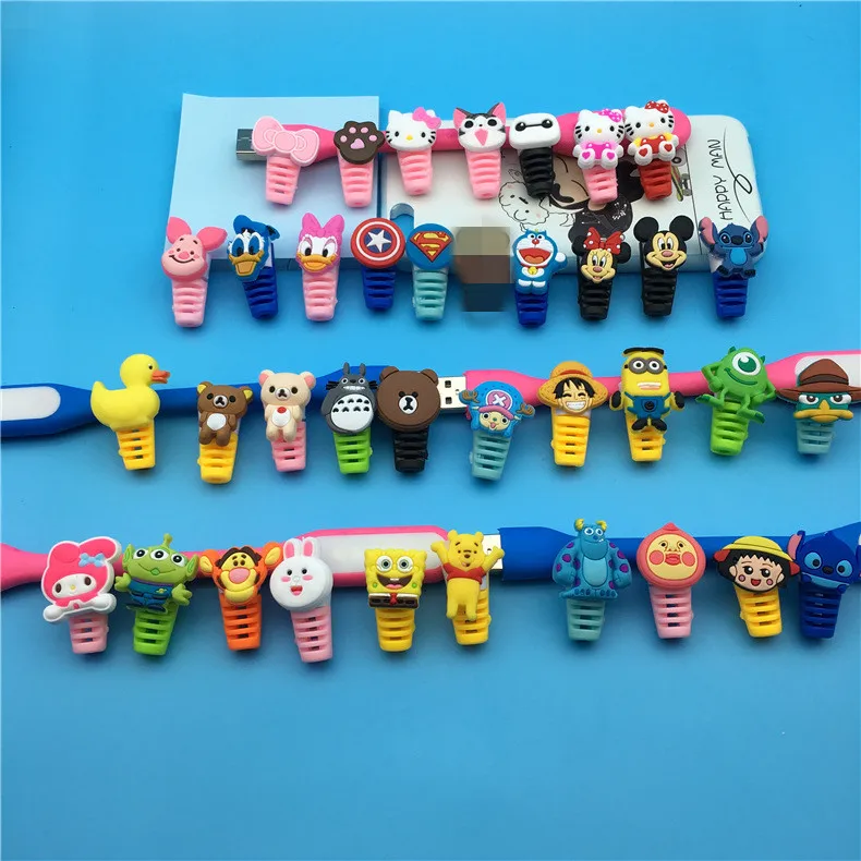 

50pcs Cartoon USB Data Cable Line Protector Anti Breaking Protective Sleeve For Charging Cable Earphone Line