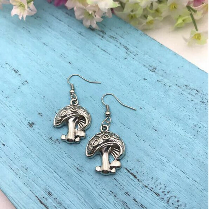 

Mushroom Owl Helmet Charm Pendant Earrings Nature Jewelry Woodland , Boho Earrings Toadstool, Fungi Unisex Lovers Gift