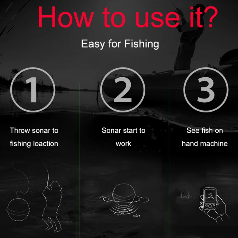  Free Shipping 2019 degisn Fish Finder Wire+Wireless+APP Portable Sonar Colorful LCD dot matrix Fish