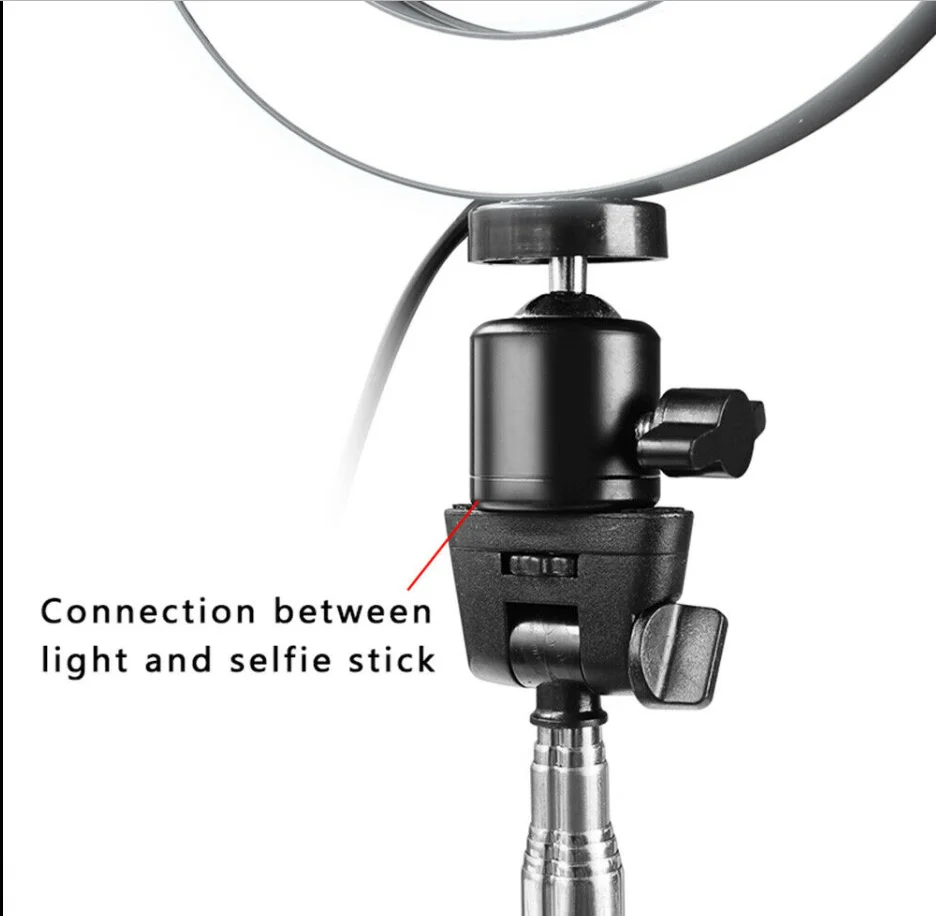 Светодиодный кольцевой светильник для селфи " для телефона с подставкой 5500 K, светильник с регулируемой яркостью, комплект для фотосъемки, для видео, макияжа, телефона, камеры