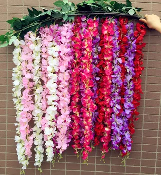 

Wisteria Bean Vine 68.9" Artificial Acacia Wisterias Hydrangea Pagoda Flower Rattans for Wedding Centerpieces Decoration