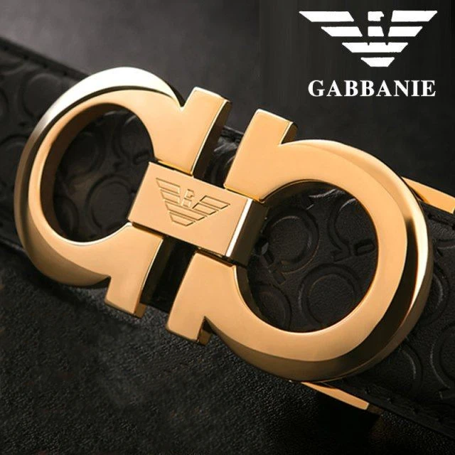 

[Italian imports] GABBANIE belt men's high-grade leather pure copper smooth buckle layer leather waist