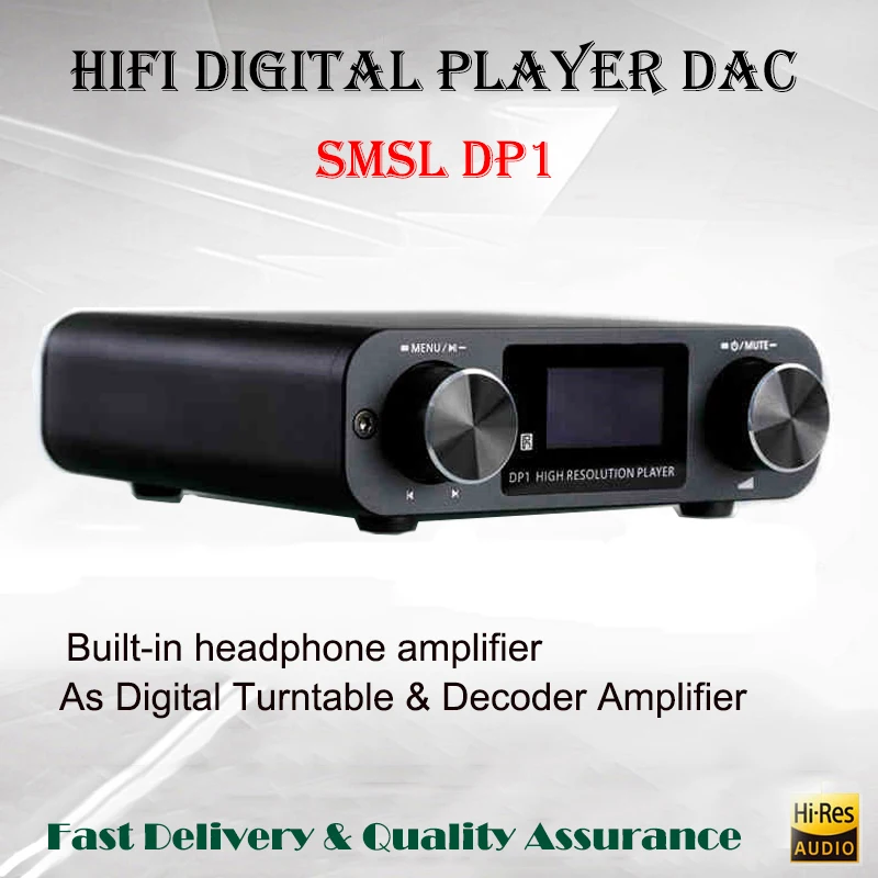 

SMSL DP1 Gigital Turntable Player Ak4452 hi fi Mini Dac Amp Audio Built in Headphone Amplifier Portable Decoder Amplificador