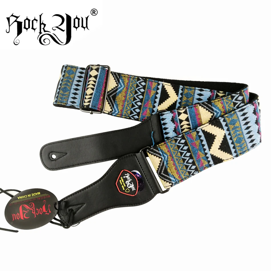 New real leather head, cotton Guitar Strap, acoustic guitar strap, electric guitar strap length