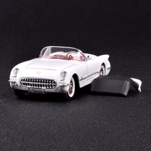 Литье под давлением модель 1:32 Масштаб подписи 1953 Chevrolet Corvette Серебряный возраст винтажная Игрушечная модель автомобиля для мальчика подарок, украшение, коллекция