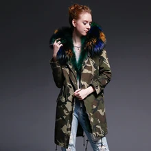 Long Parkas Genuine Fox Fur Lining Women Winter Fashion Real Raccoon Fur Hood Casual Coats Woman Slim Warm Jackets Female