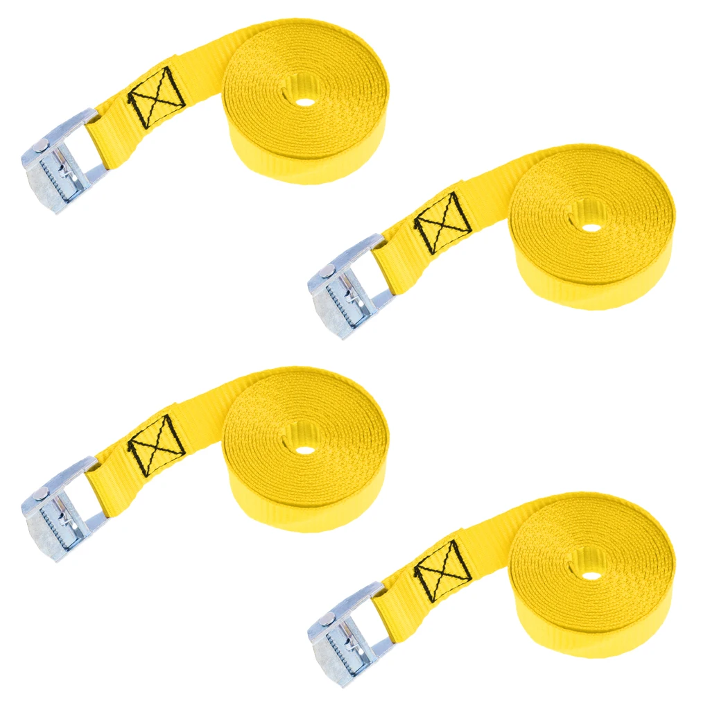 4 Pieces Kayak Cam Buckle Tie Down Straps Roof Racks Trailers 2.5m