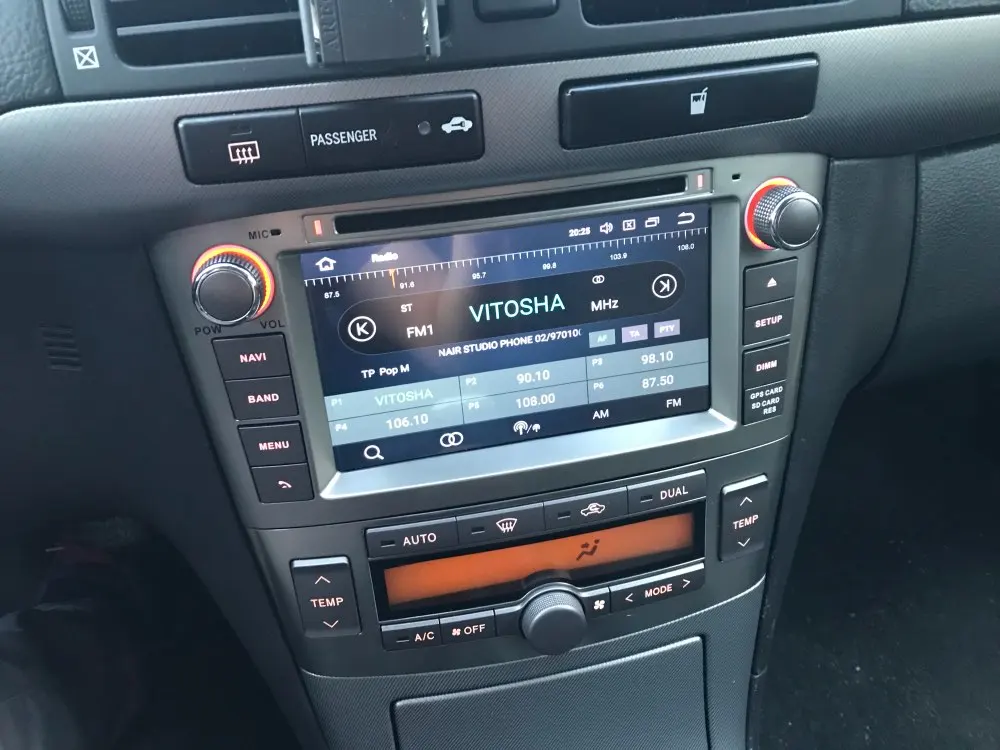 2 din android 6,0 7 дюймов Автомобильный DVD Плеер с gps навигационная система для Toyota/Avensis T25 2003-2008 восемь ядер радио FM gps