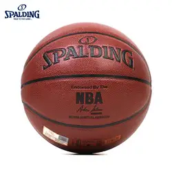 Оригинальный SPALDING NBA Логотип Платиновый крытый и открытый общий Баскетбол PU7 (стандартный мужской матч мяч) 74-605Y