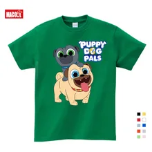 2019 Summer Cartoon Puppy Dog Pals Print Tee Tops For Boy Girls Clothing Children White 3D Funny T-shirt Kids T Shirt Clothes dog print tee