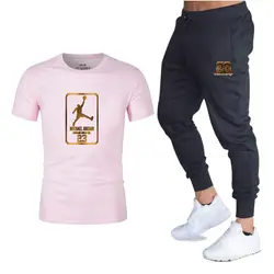 2019лидер продаж, мужские комплекты, футболки + штаны, комплекты из двух предметов, повседневный спортивный костюм, новая мужская