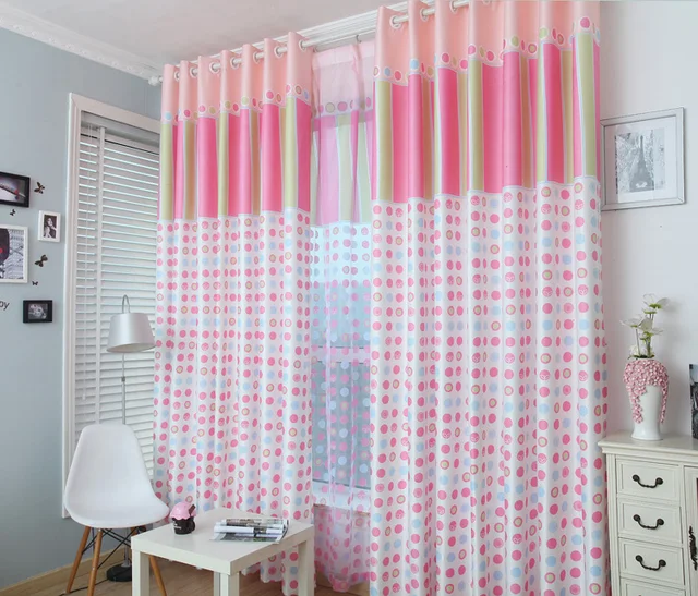 Garden Sweet Polka Dot Curtains Ikea Custom Made Production Bedroom Garden Sweet Polka Dot Curtains Ikea Custom Made Production Bedroom Bay Window Pink Blue