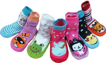 

many designs kid's indoor Floor socks thick towel socks leather sole non-slip baby child socks infant socks baby's gift 3size
