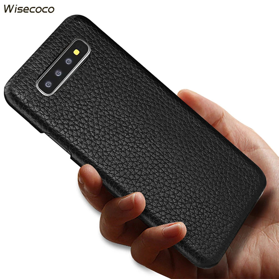 

Case for Samsung Galaxy S10E S10 S9 S8 Plus + Note 8 9 Luxury Litchi Genuine Leather Matte Texture Phone Protection Back Cover