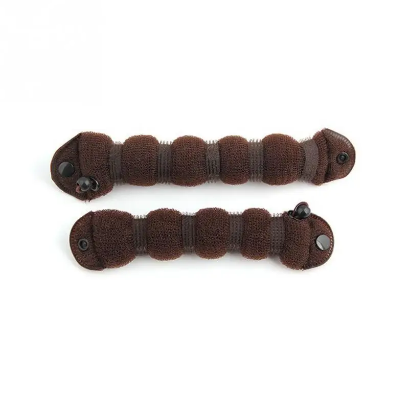 brown 2 шт./компл. булочка щипцы для завивки волос Красота производитель бигуди для волос, плетеные из волшебного спонжа легко инструменты для самостоятельной укладки волос - Цвет: brown