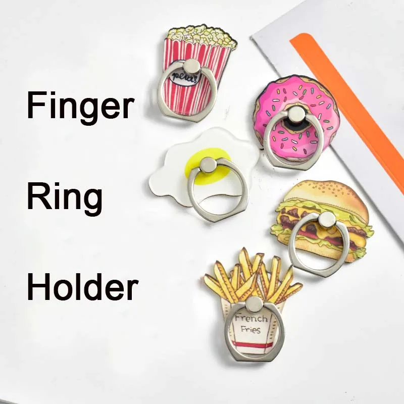 

Romatlink Fastened Ring Mobile Phone Stand Holder Cartoon Cute Soda Coke Bottle Egg Yolk Burger Gift