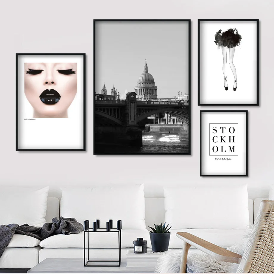 

Sexy Kiss Girl Palace Quotes Wall Art Canvas Painting Black White Nordic Posters And Prints Canvas Pictures For Living Room Home