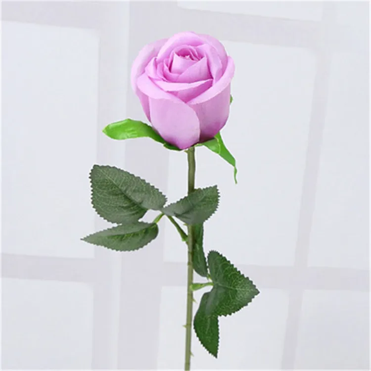 Высокое качество(10 шт./лот) романтическая искусственная Желтая роза цветок DIY бархат Шелковый цветок для вечерние украшения дома, свадьбы, праздника - Color: light purple