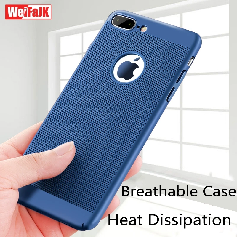 

WeiFaJK Original Case for iPhone 7 Plus 8 6 6s Luxury Breathable Coque Hard Cover for iPhone 5s 5 6s 6 7 8 Plus X Phone Case SE