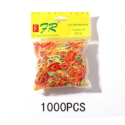 Colour 3 200/1000 шт милые цветные кольца для девочек, Одноразовые эластичные резинки для волос, резинка для хвоста, резинки для волос, Детские аксессуары для волос - Цвет: Colour 3