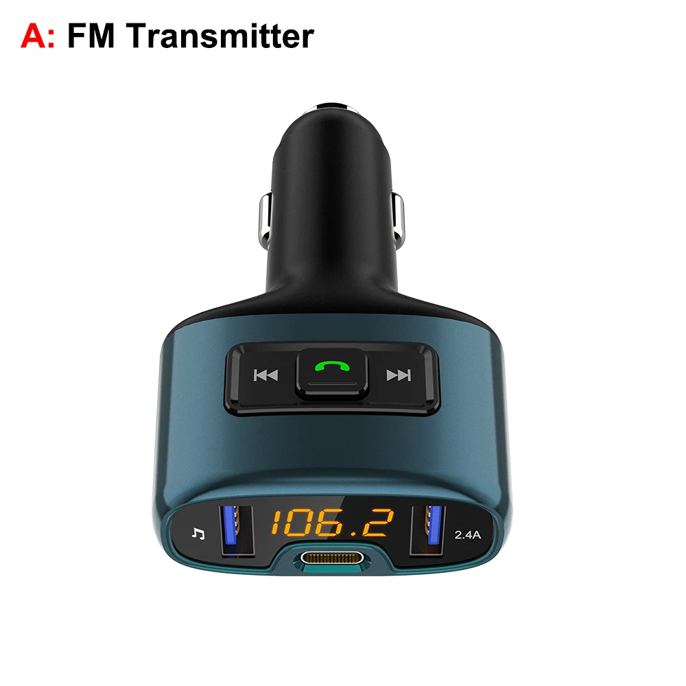 Fm-передатчик Bluetooth Автомобильный трансмиссор Hands-Бесплатный Тип C PD 18 Вт модулятор трансметтеур трансмисор радио двойной usb-авто зарядное устройство - Название цвета: A-FM Transmitter