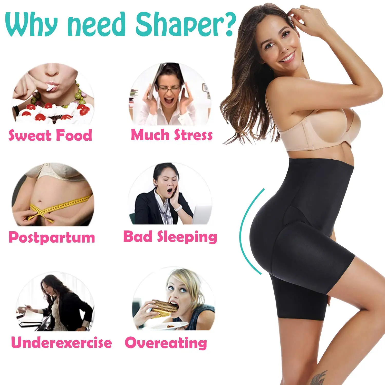 Joyshaper Трусики с высокой талией, утягивающая живот Одежда Талия, бедро обтягивающие трусы, брюки для женщин, шорты