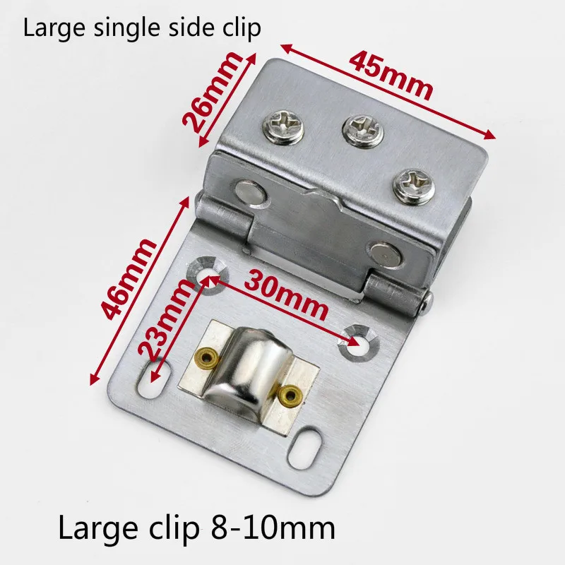 1 шт. открывающаяся нержавеющая сталь стеклянная мебель фурнитура петля стеклянная дверь аксессуары петля цепь винное стекло дверная петля - Цвет: Large single clip