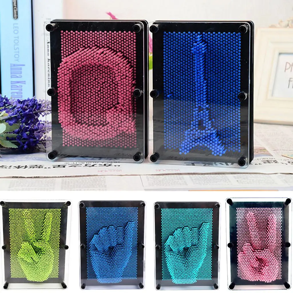 Pin Art 3D Скульптура Игла DIY резьба Форма Настольная игрушка для детской комнаты