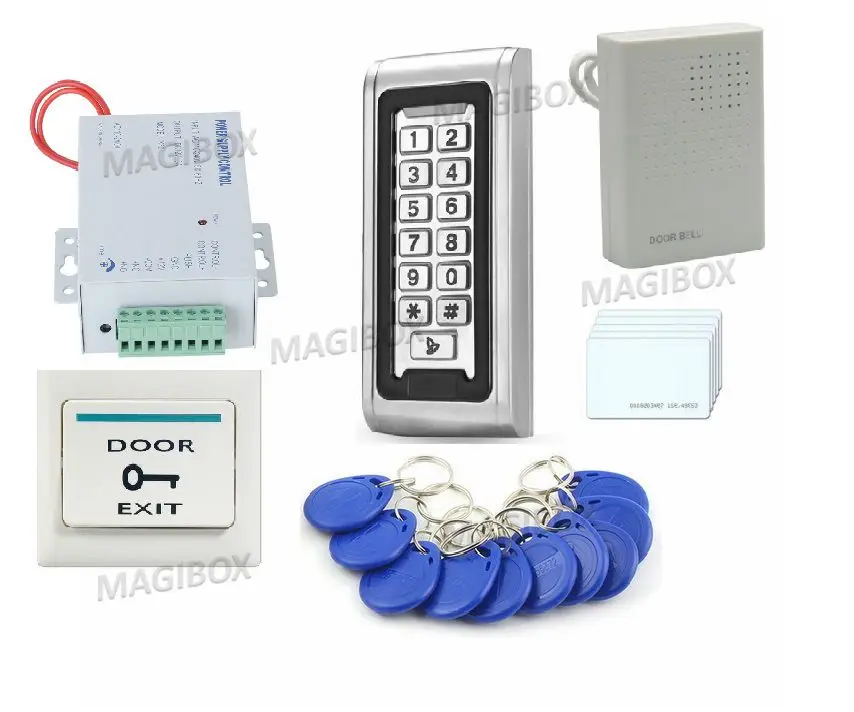 

RFID Reader Door Access Control Entry Kit Password Keypad Card 125kHz Waterproof
