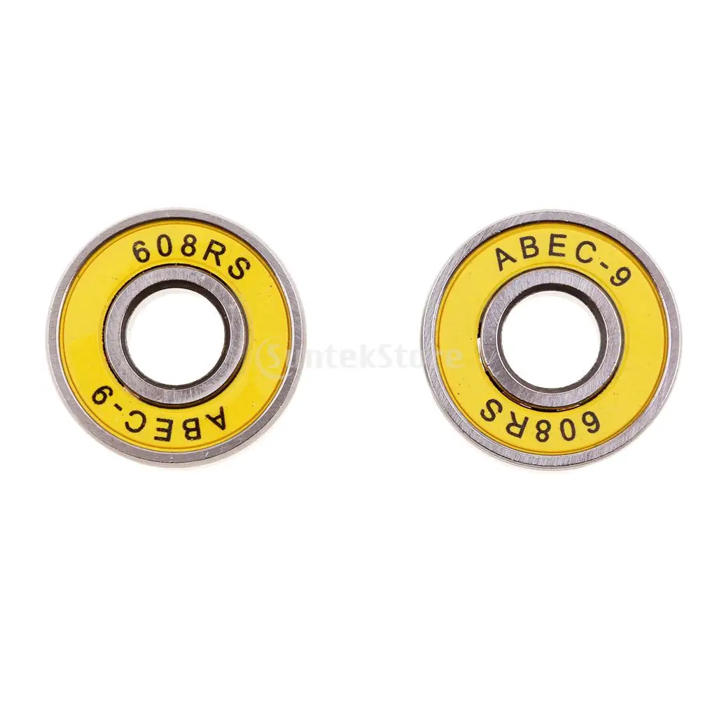 10 Pieces Premium ABEC-9 608RS Inline Roller Skate Wheel Bearings Scooter Skateboard Longboard Seal Ball Bearings Yellow