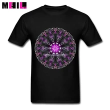 Custom Made MANDALA DESIGN Plus Size T-shirt Male Geometric Flower Art Short Sleeve tee shirt