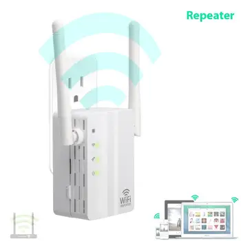 

2.4GHz 2 Ports Wireless WiFi 300Mbps Repeater Router High Gain Antennas Bridge Signal Amplifier wi fi Access Point Long Distance