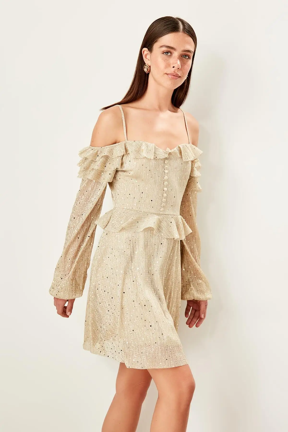 

Trendyol Gold Shoulder Detail Dress TPRSS19FZ0249