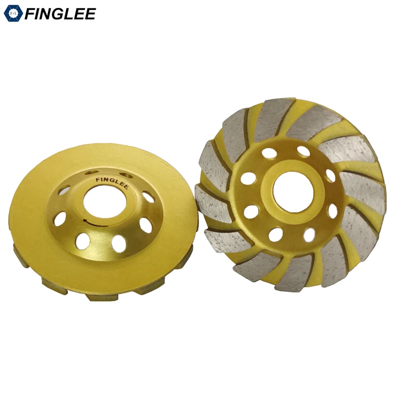 FINGLEE 4inch/5inch Inner 22.23mm Diamond Wheel Disc Bowl Grinding Cup Concrete Granite Marble Polishing Pads Masonry Tools