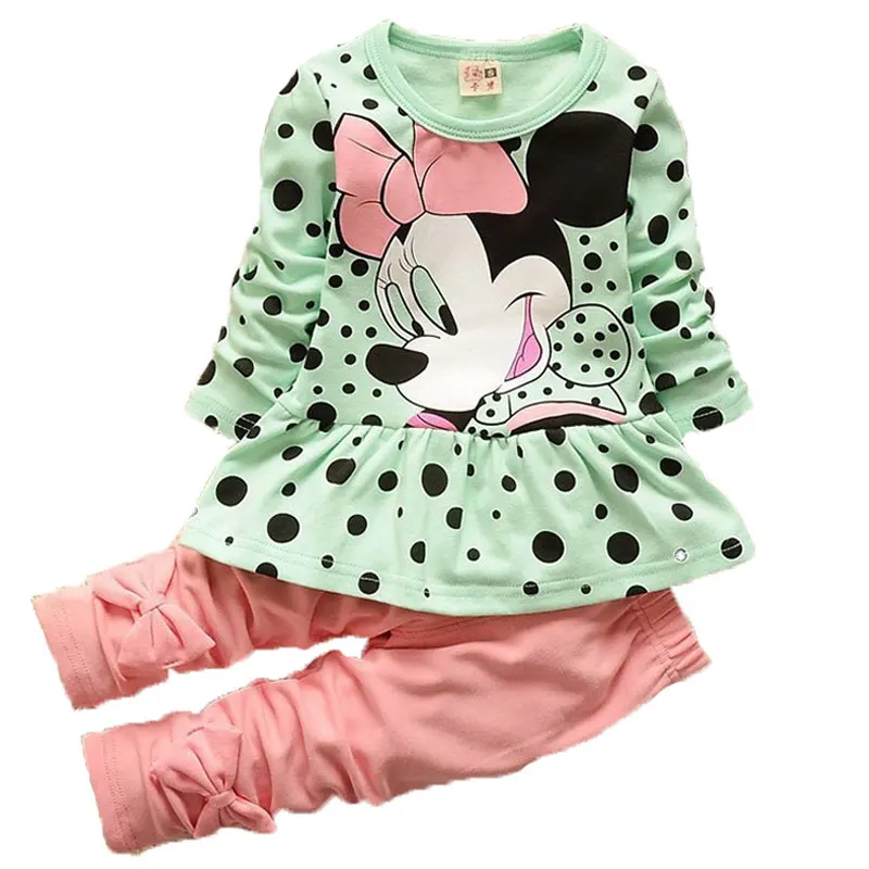

Baby Girls Clothes Spring Children Clothing Sets Minnie Mouse Costumes Kids Clothes For Girls Sports Suits Long Sleeve+Pants