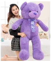 large 140cm lovely teddy bear plush toy silk belt purple bear doll soft throw pillow,Valentine’s Day gift c619
