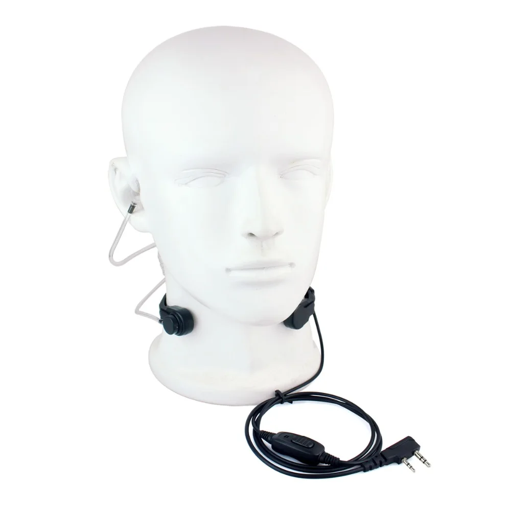 

New Telescopic Throat Control Covert Acoustic Tube Earpiece PTT MIC Headset for Kenwood BAOFENG 2Pin Radios