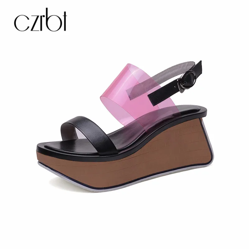 

CZRBT Summer Women Gladiator Sandals Platform Wedge Shoes Woman Mixed Colors Beach Sandalias Creepers Wedges Ladies Sandals