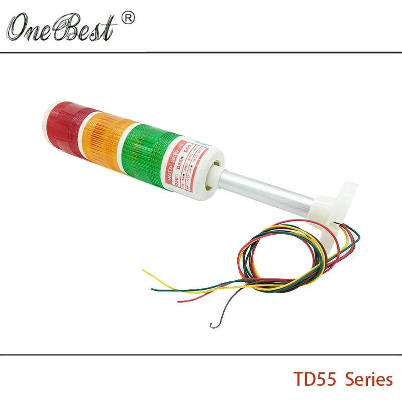 Hntd 24v Sinal de Luz de Aviso tipo Haste Semaphores Td55 Brilhante Cores para Máquinas Cnc - Imagem 2